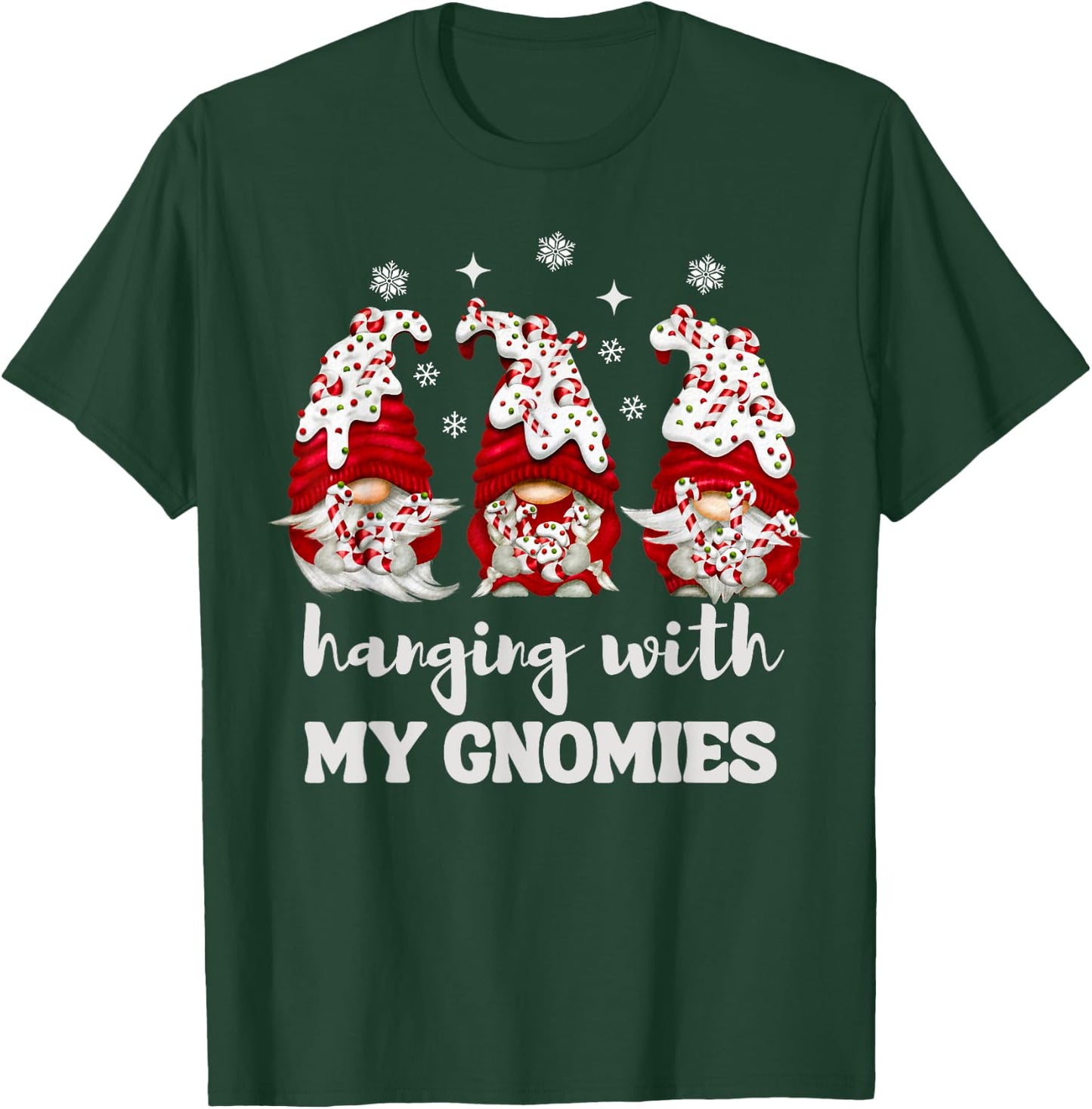 Christmas Hanging With My Gnomies Peppermint Xmas Gnome T-Shirt - T-Shirt | Forest