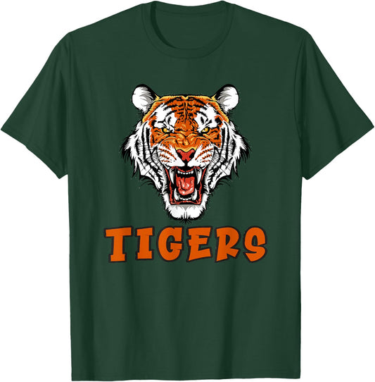 Tigers Swash School Spirit Orange Black t shirt T-Shirt - T-Shirt | Forest