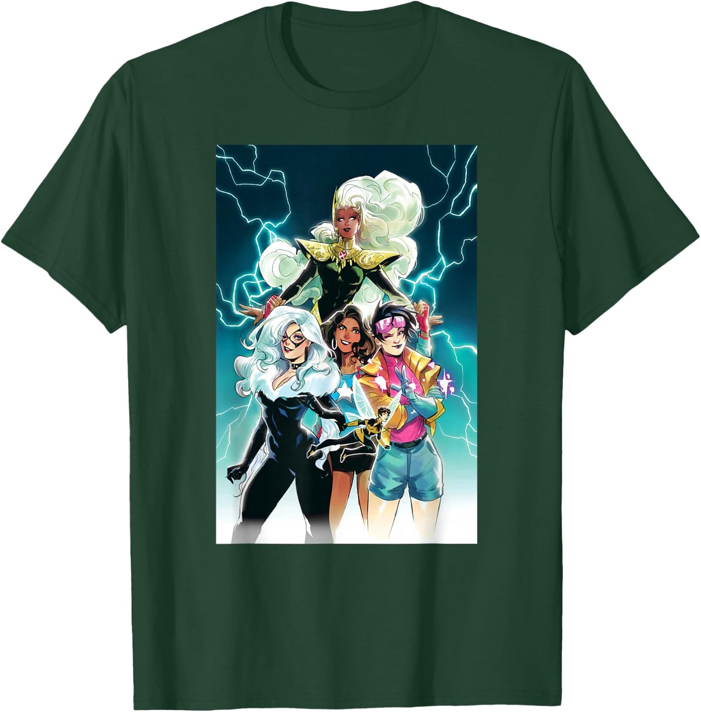 Marvel Women Storm Jubilee Wasp America Chavez & Black Cat T-Shirt - T-Shirt | Forest