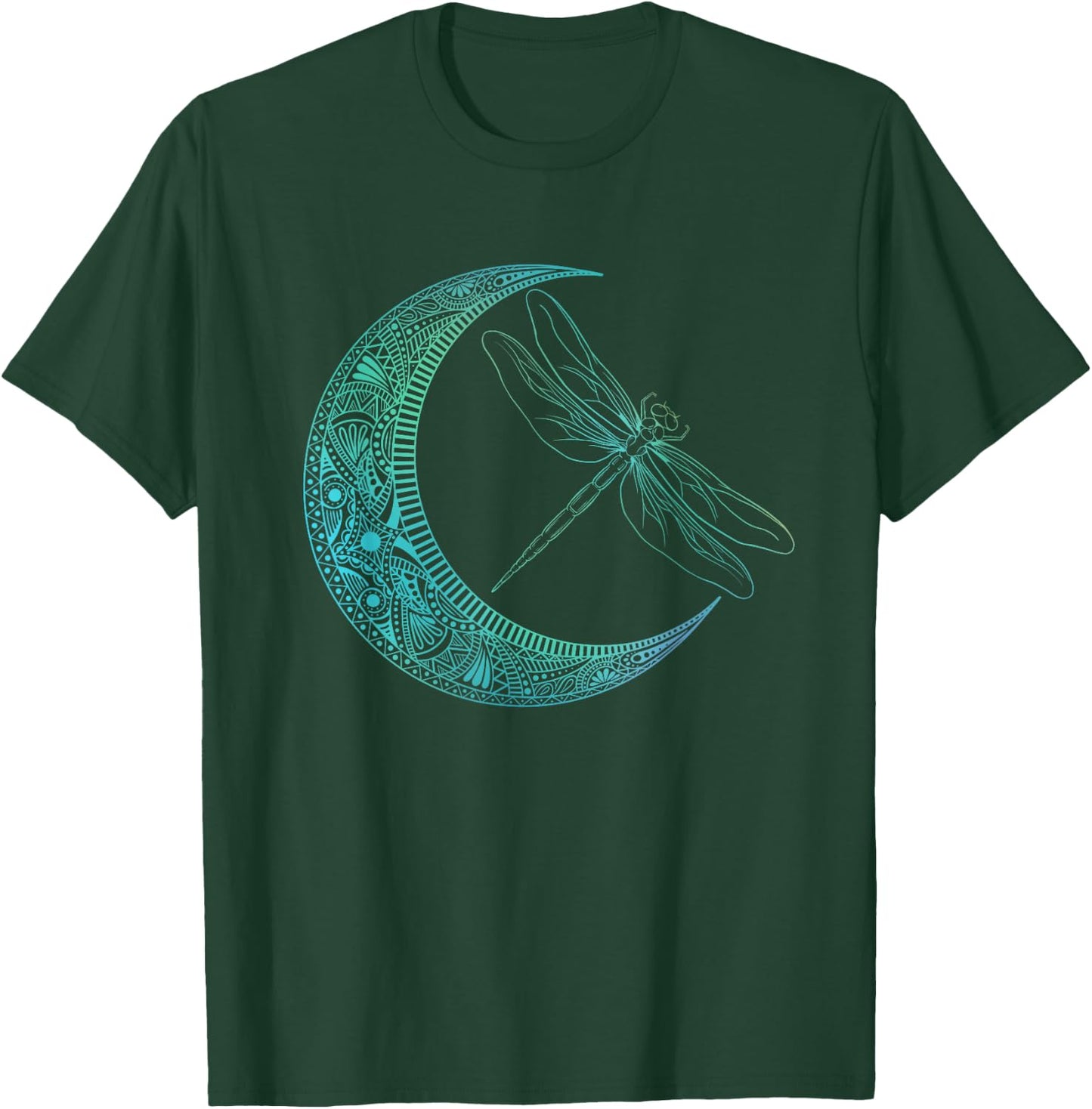 Crescent Moon And Dragonfly - Wildlife Insects Entomologist T-Shirt - T-Shirt | Forest