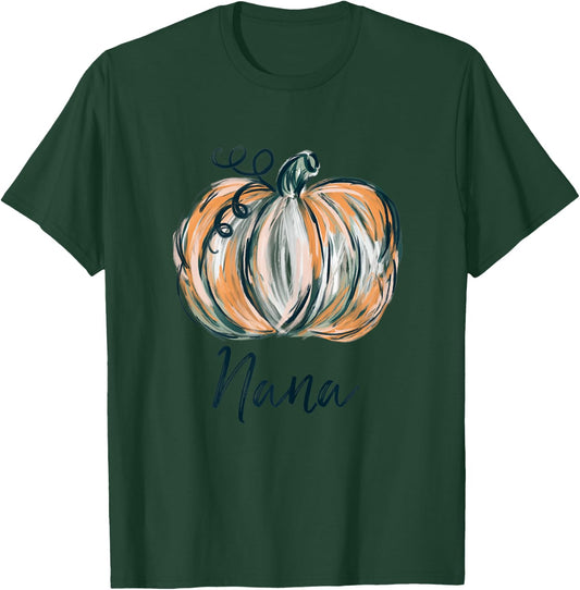 Nana Watercolor Pumpkin Fall Thanksgiving Halloween 2022 T-Shirt - T-Shirt | Forest