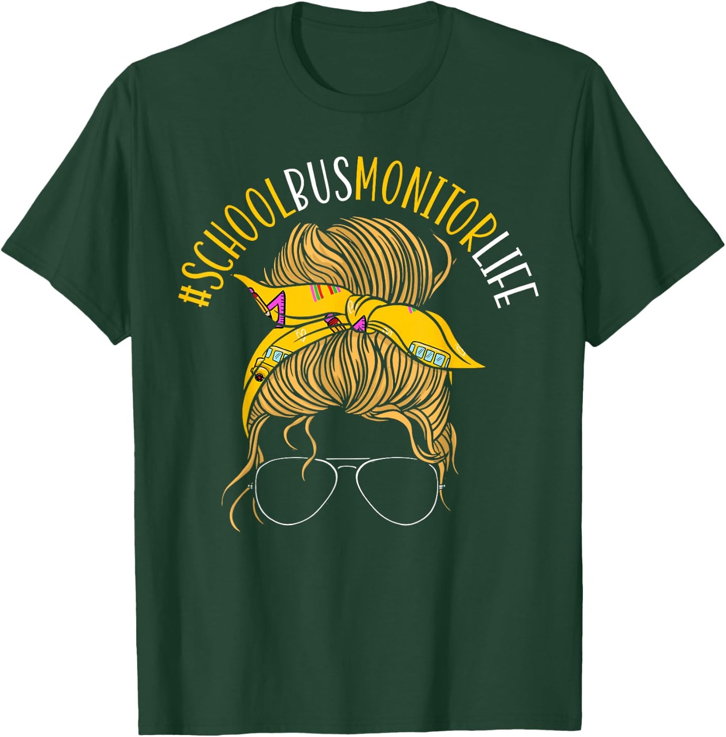 School Bus Monitor Bus Aide Attendant Bus Monitor T-Shirt - T-Shirt | Forest