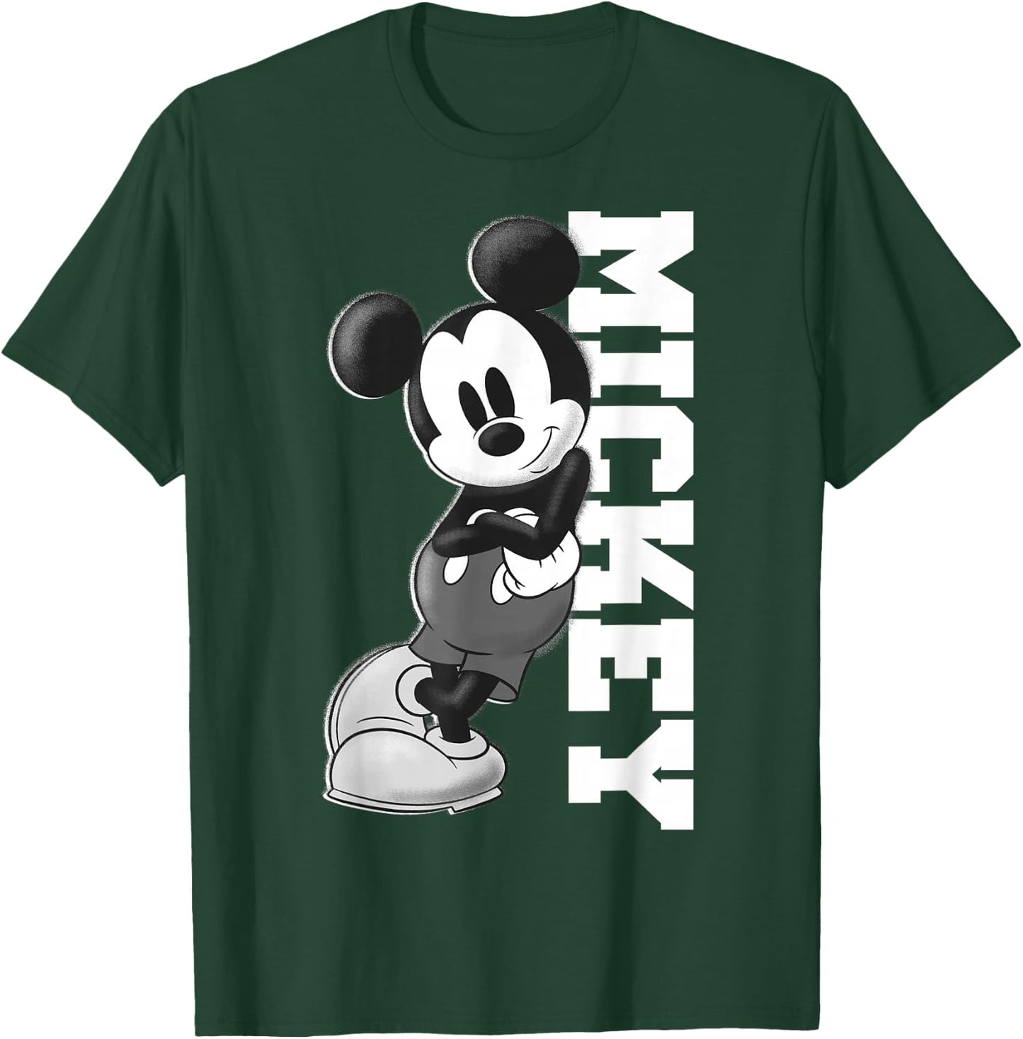 Disney Mickey Mouse Leaning on Name White T-Shirt - T-Shirt | Forest
