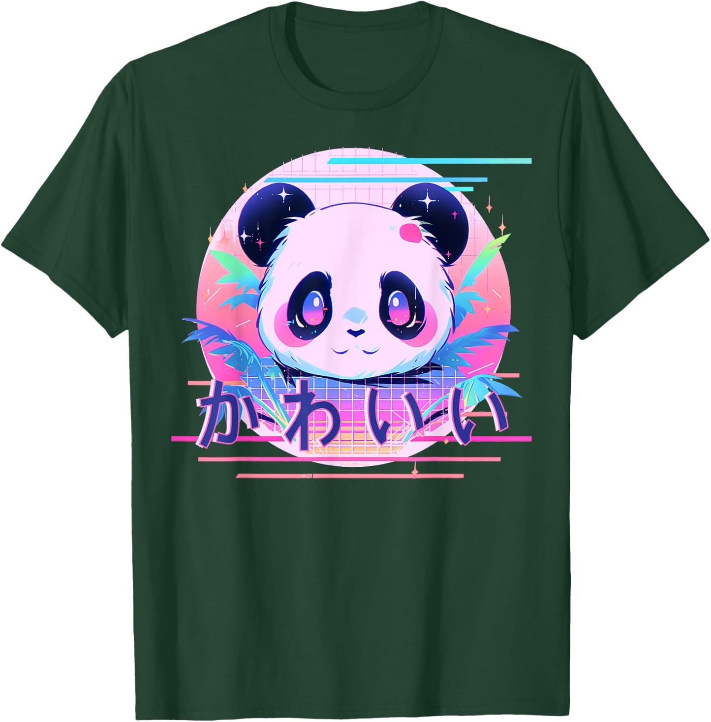 Kawaii Panda 80s Retro Cute Japanese Vaporwave Aesthetic T-Shirt - T-Shirt | Forest