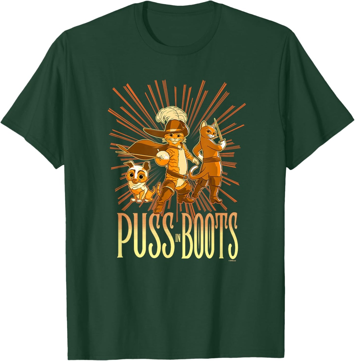 DreamWorks Puss in Boots: The Last Wish Cat Trio Poster Small T-Shirt - T-Shirt | Forest