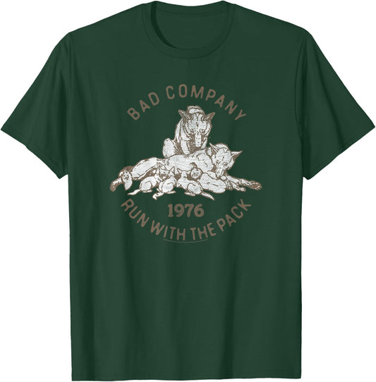 Bad Company Run With the Pack 1976 T-Shirt - T-Shirt | Forest