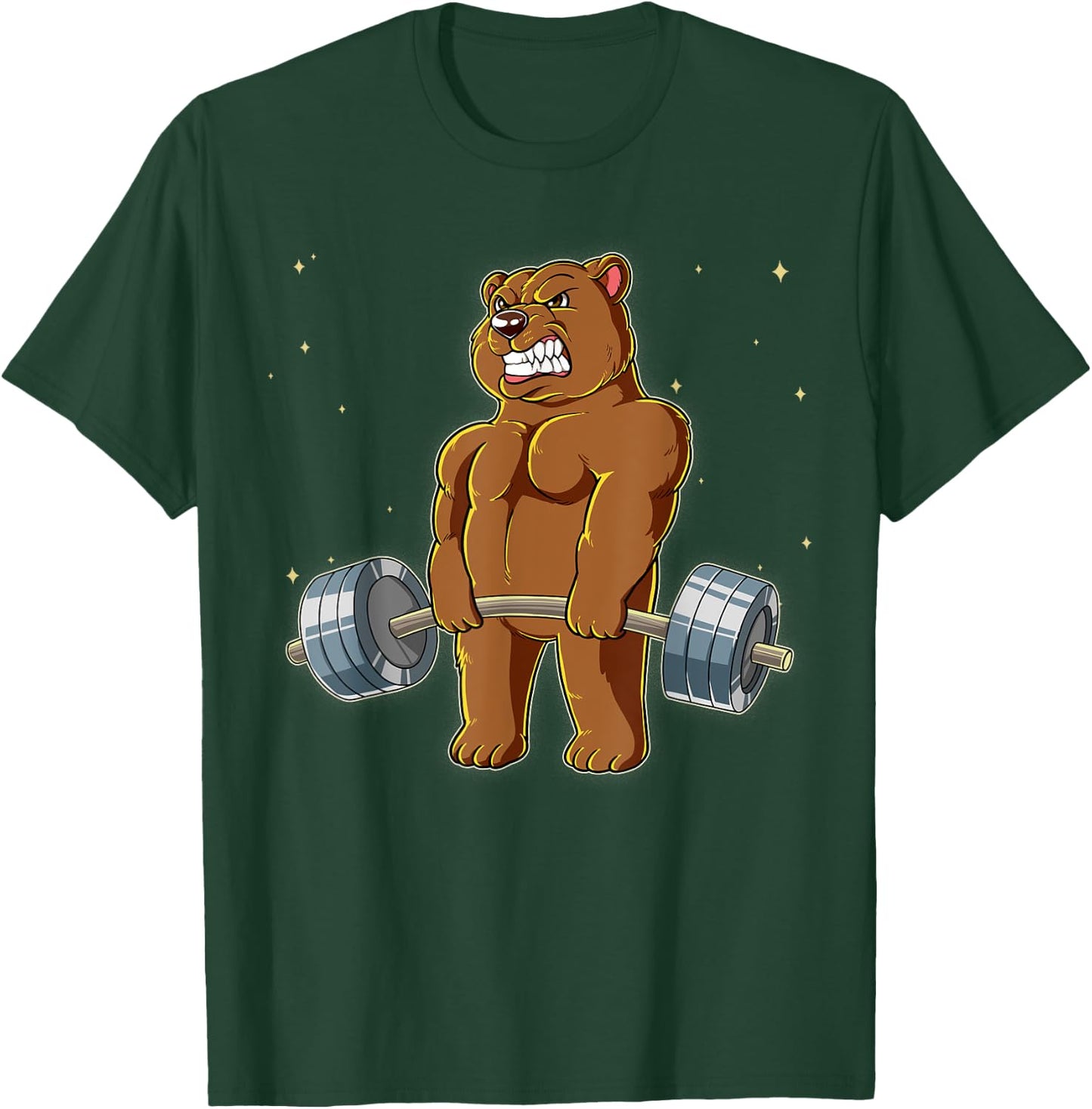 Bear Gym Weight Training Deadlift T-Shirt - T-Shirt | Forest
