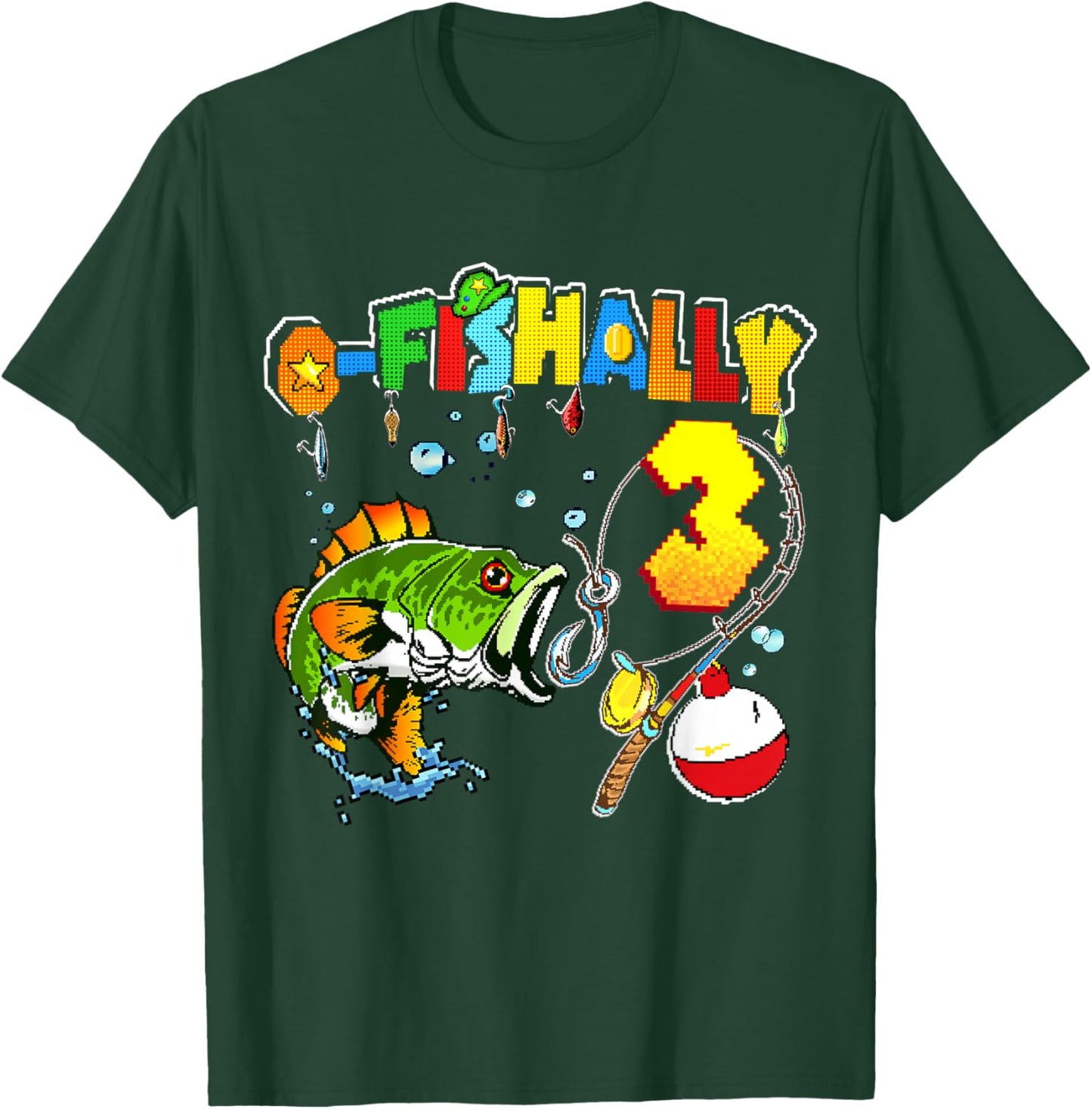 O’fishally 3 Kids 3rd Birthday Theme For Boys And Girls T-Shirt - T-Shirt | Forest