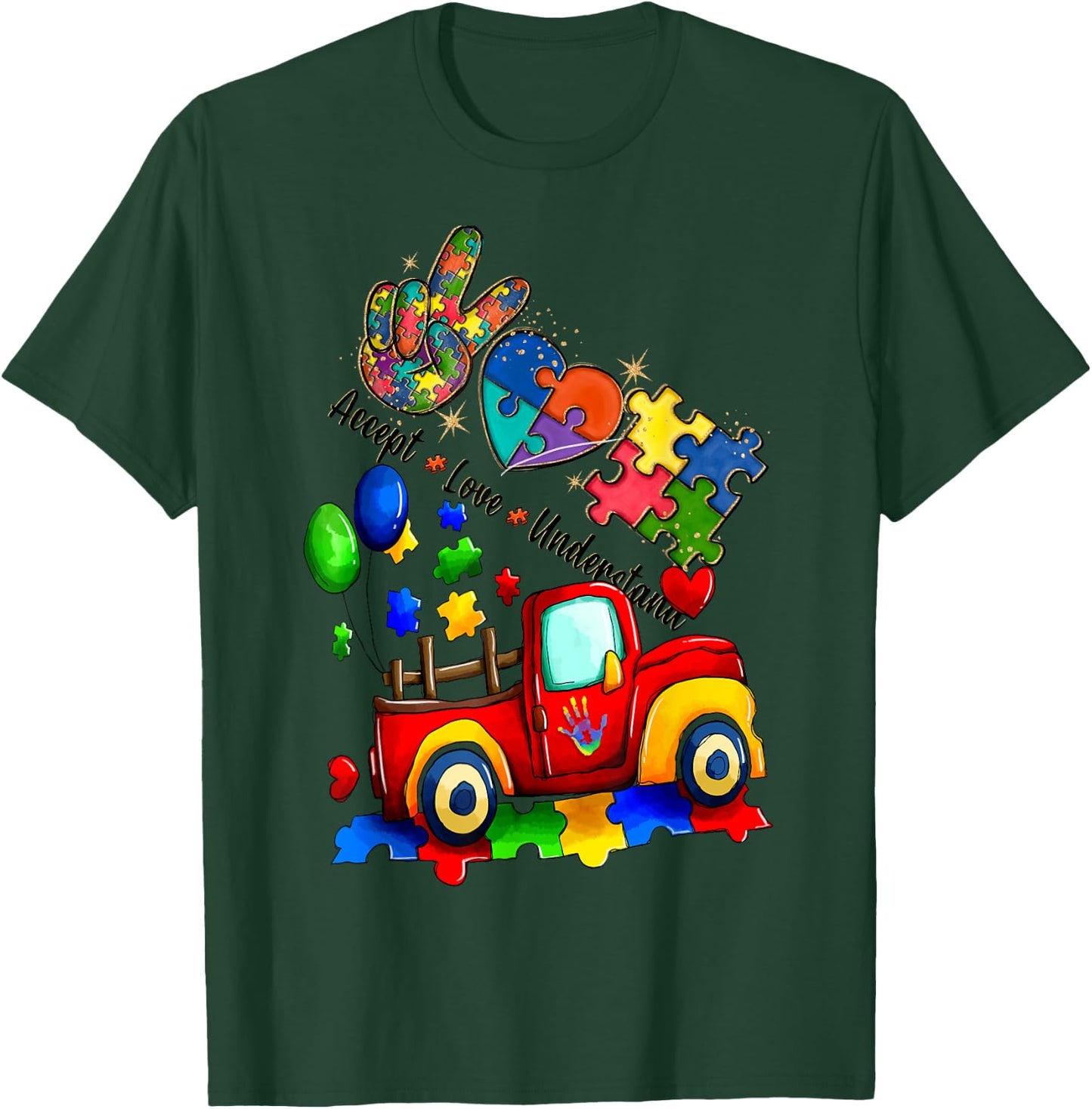 It's Ok To Be Different Autism Awareness Trucks Women Kid T-Shirt - T-Shirt | Forest