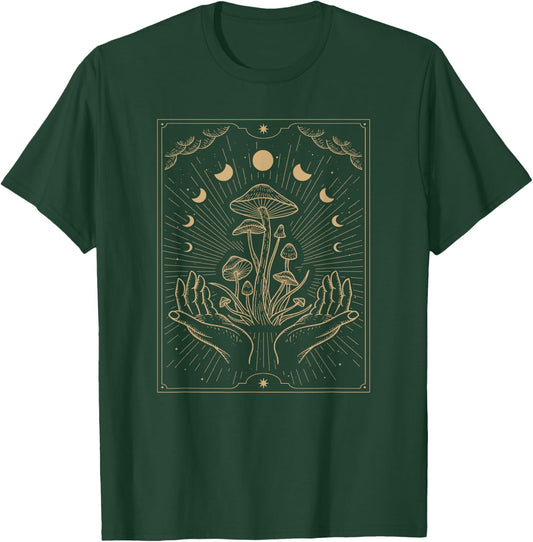 Cottagecore Aesthetic Mushroom Goblincore Fungi Mycology T-Shirt - T-Shirt | Forest