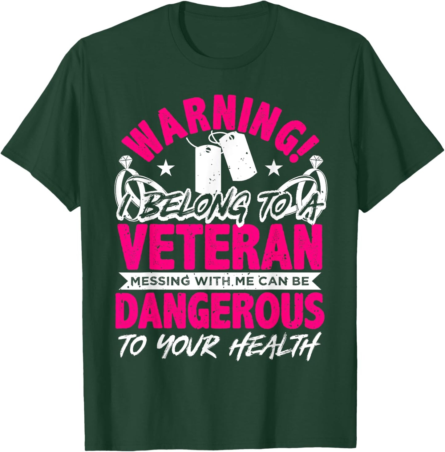 Veteran Wife, Husband Soldier & Saying For Military Women T-Shirt - T-Shirt | Forest