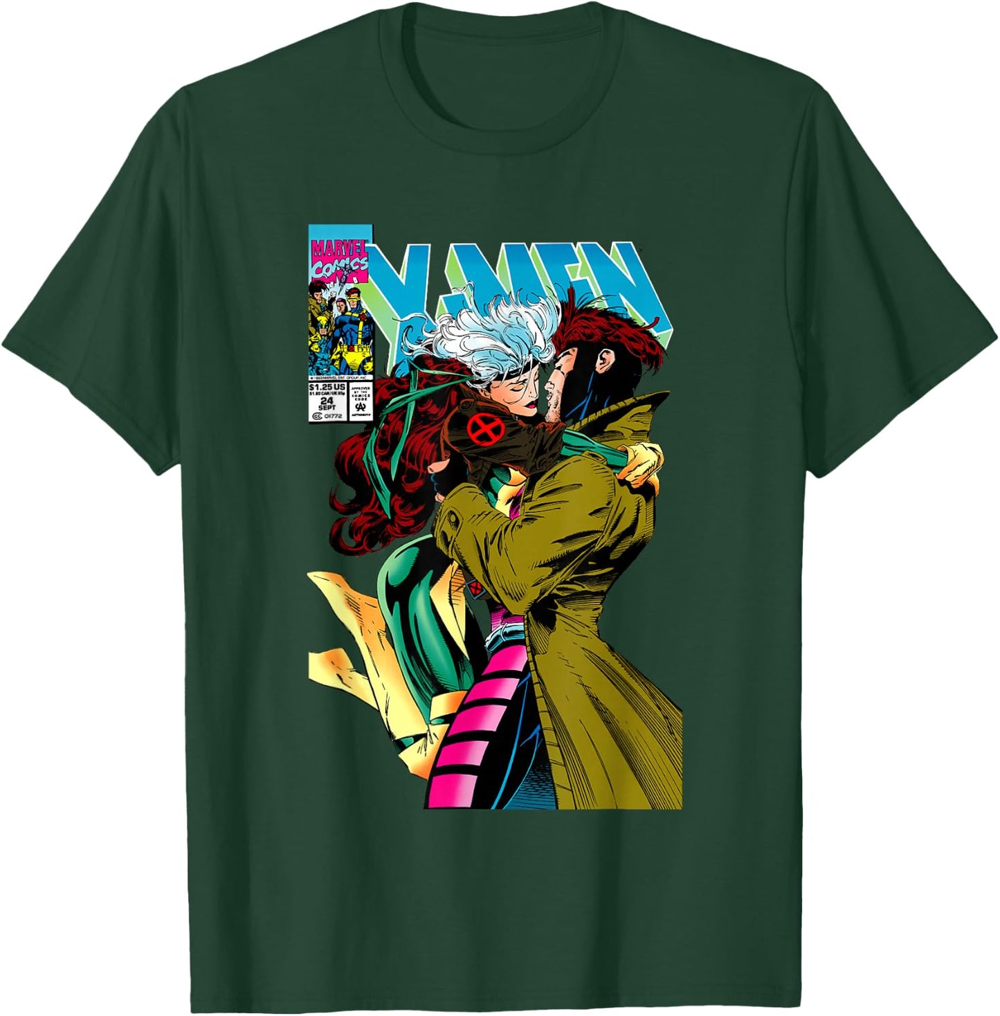 Marvel X-Men Gambit & Rogue Beautiful Couple Cover T-Shirt - T-Shirt | Forest