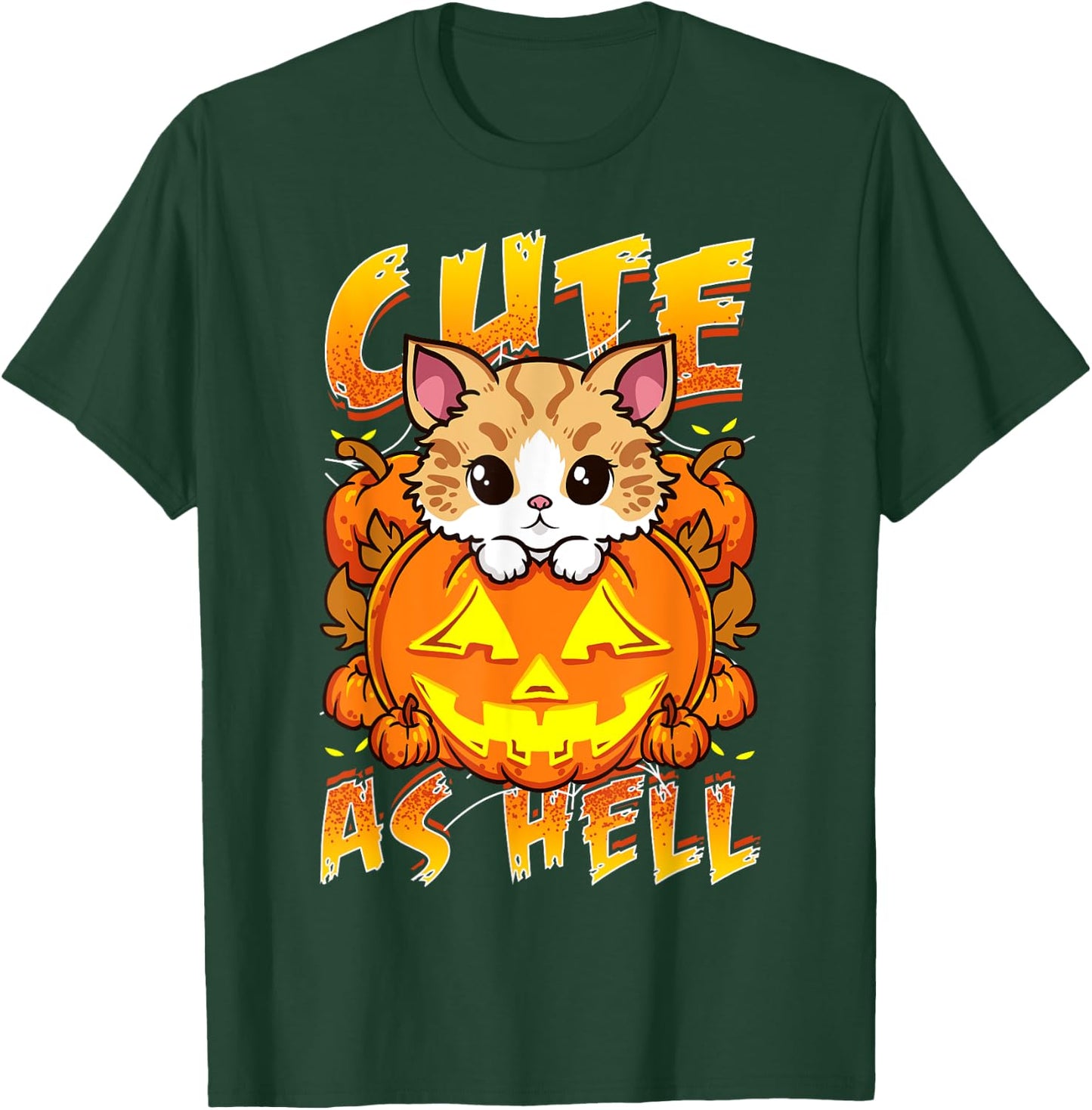 Cute as Hell Cat Lovers Halloween T-Shirt - T-Shirt | Forest