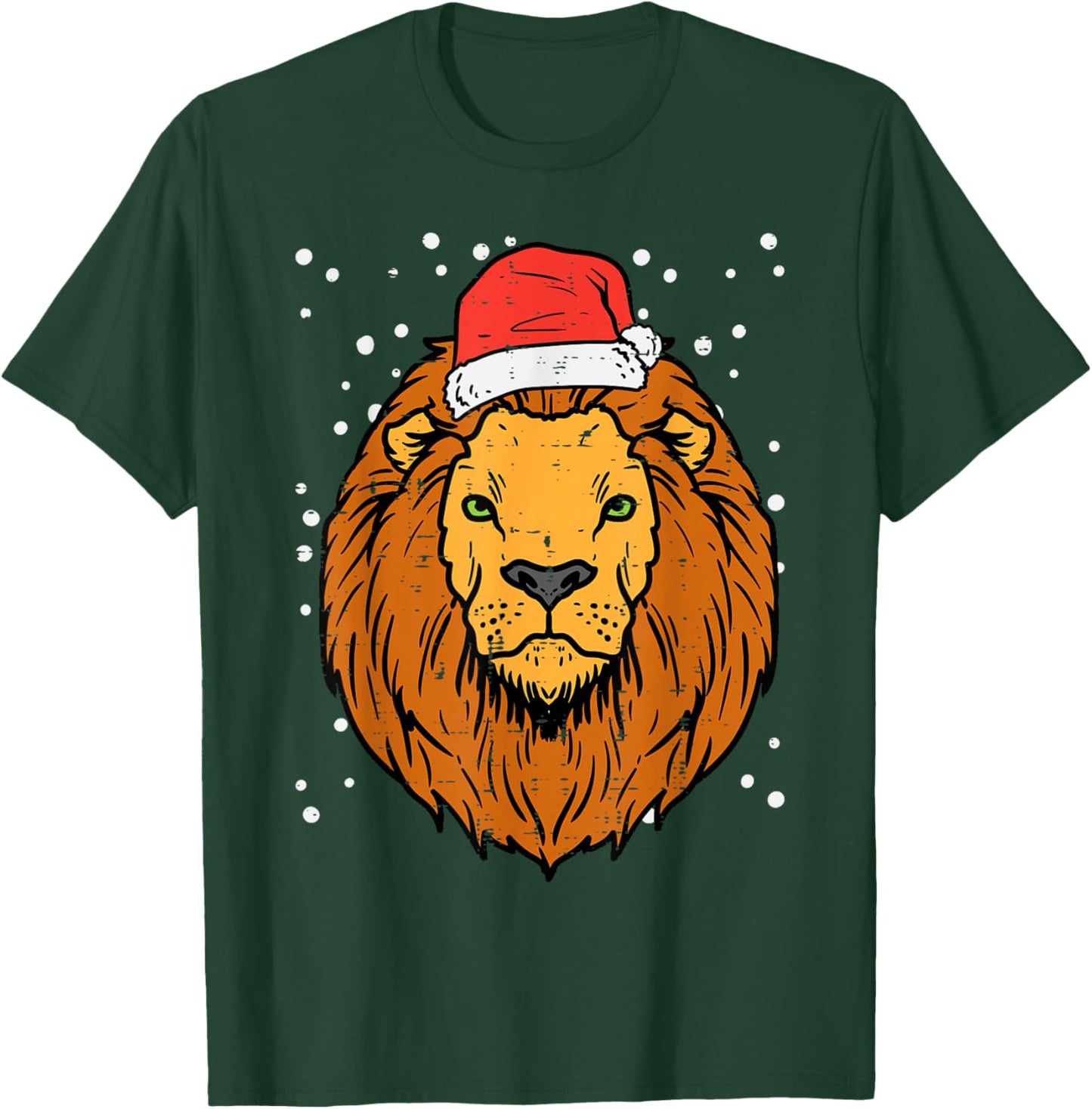 Christmas Lion Santa Animal Xmas Men Women Boys Girls Kids T-Shirt - T-Shirt | Forest