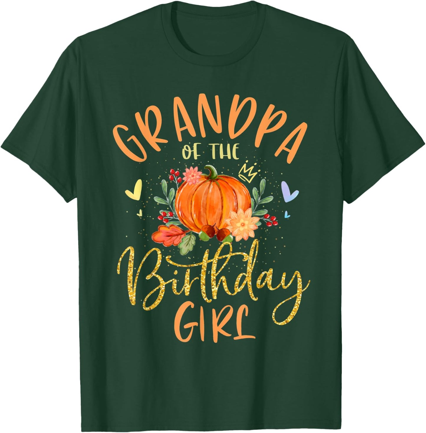 Grandpa Of The Birthday Girl Pumpkin Themed Papa T-Shirt - T-Shirt | Forest