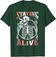 Staying Alive Skeleton Drinking Coffee Lover Gift Halloween T-Shirt - T-Shirt | Forest