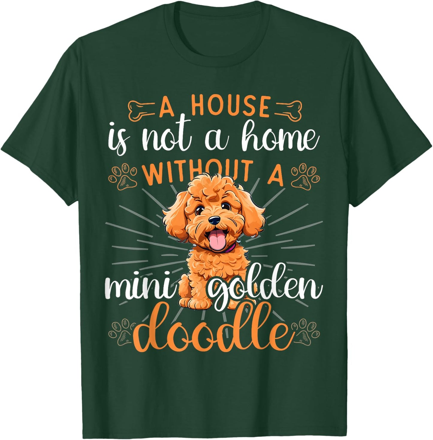 Mini Goldendoodle Dad Collar Sayings Mini Golden Doodle T-Shirt - T-Shirt | Forest