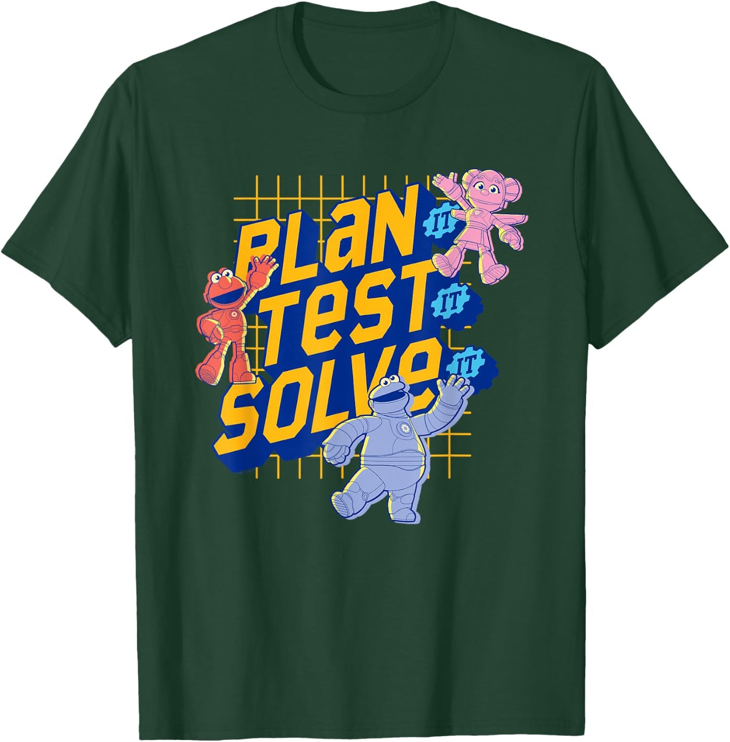 Sesame Street Mecha Builders Plan It, Test It, Solve It T-Shirt - T-Shirt | Forest