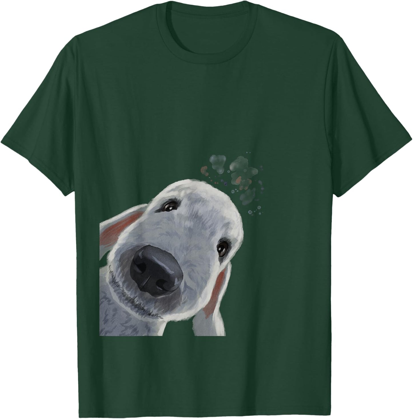 Funny Curious Dog Bedlington Terrier T-Shirt - T-Shirt | Forest