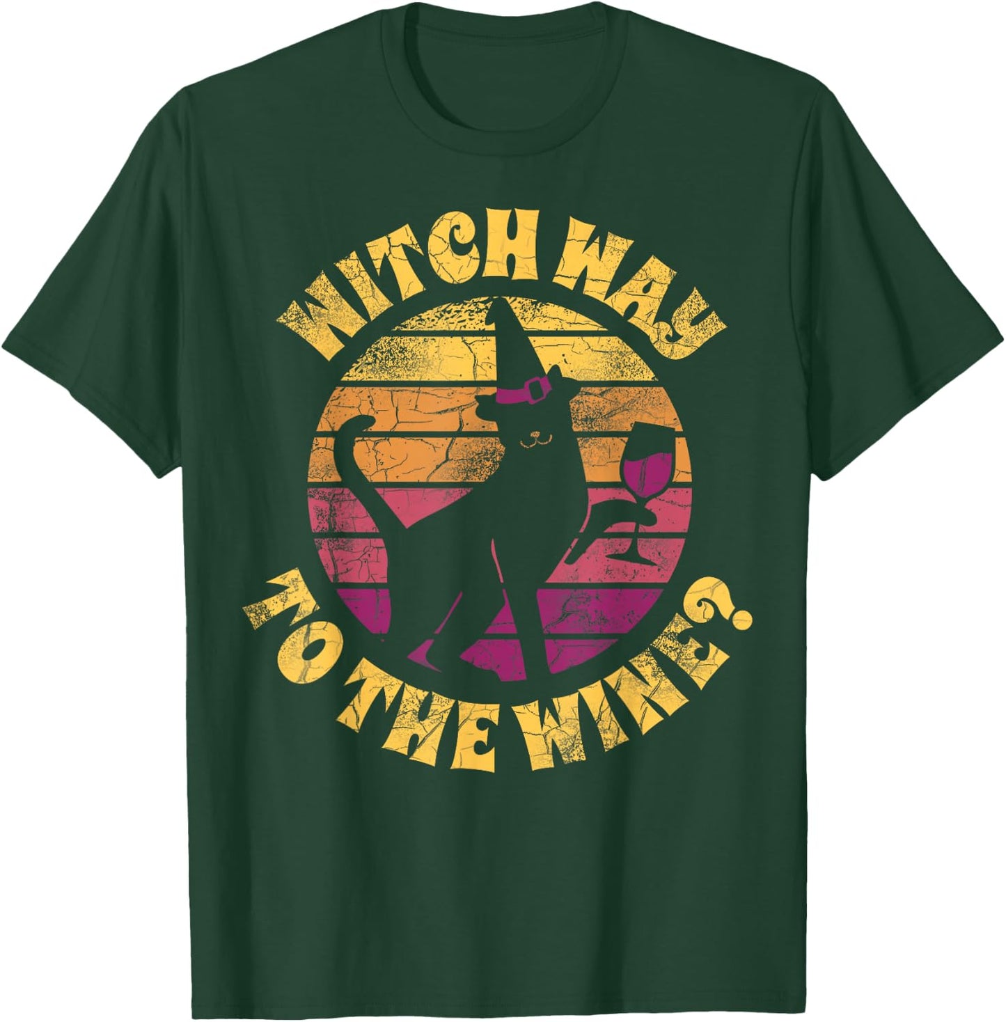 Funny Witch Way To The Wine T-Shirt - T-Shirt | Forest
