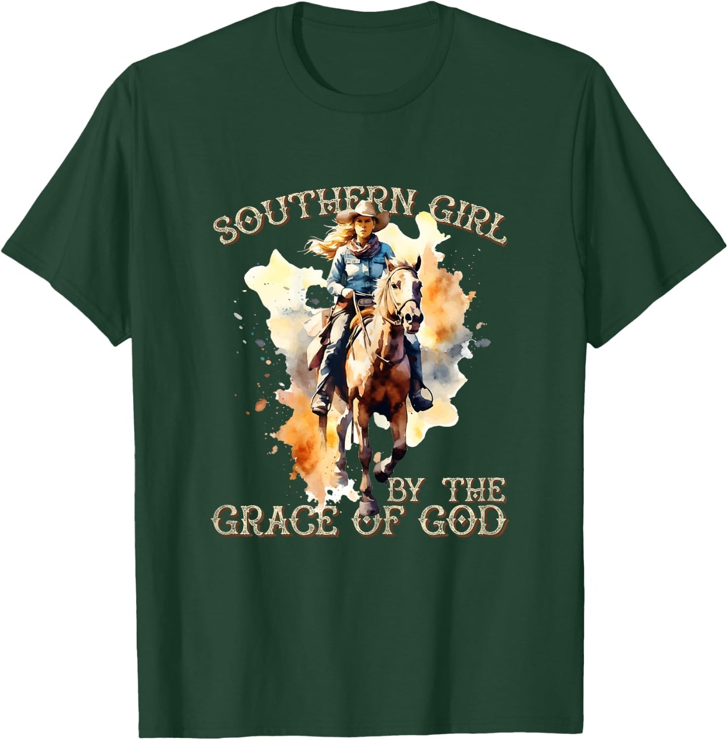 Southern Girl by the Grace God Christian Rural Lifestyle T-Shirt - T-Shirt | Forest
