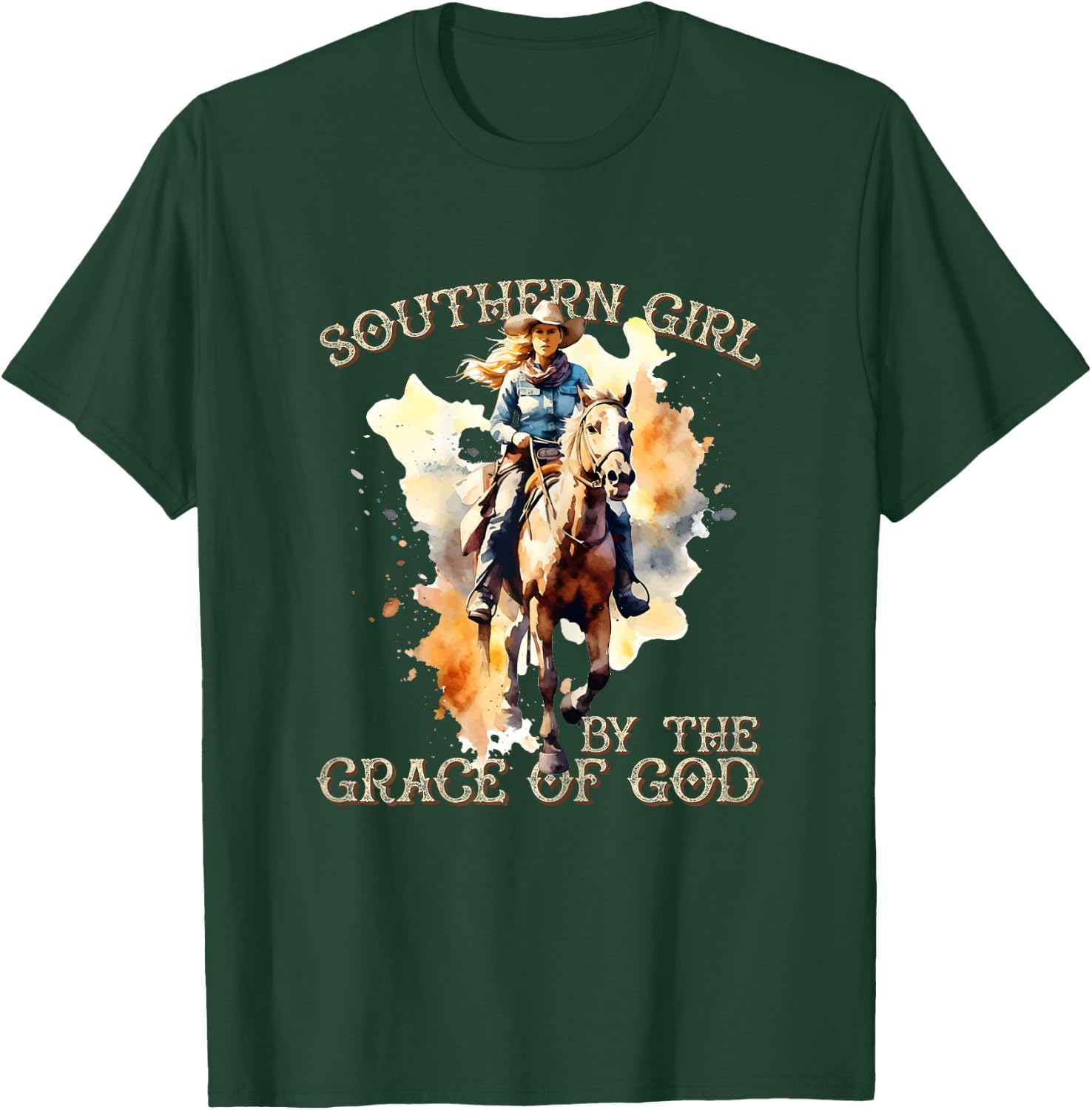 Southern Girl by the Grace God Christian Rural Lifestyle T-Shirt - T-Shirt | Forest