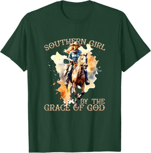 Southern Girl by the Grace God Christian Rural Lifestyle T-Shirt - T-Shirt | Forest