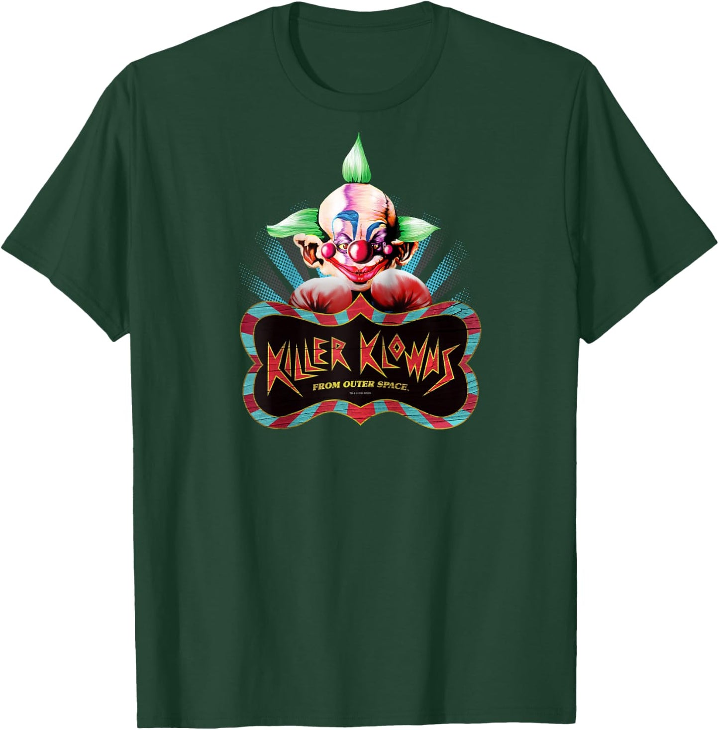 Killer Klowns from Outer Space Shorty Boxing Pose Above Logo Raglan Baseball T-Shirt - T-Shirt | Forest