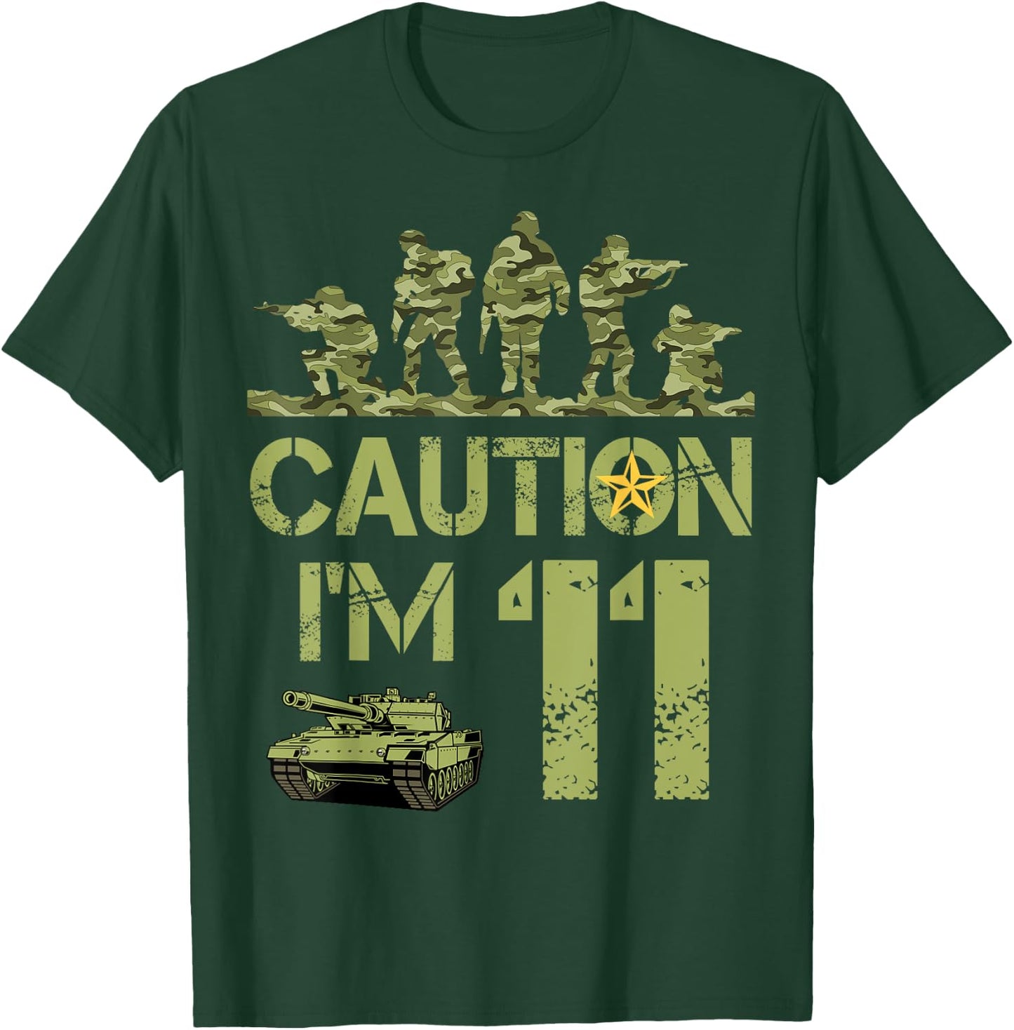 11th Birthday Military I'm 11 Year Old Soldier Camo Birthday T-Shirt - T-Shirt | Forest