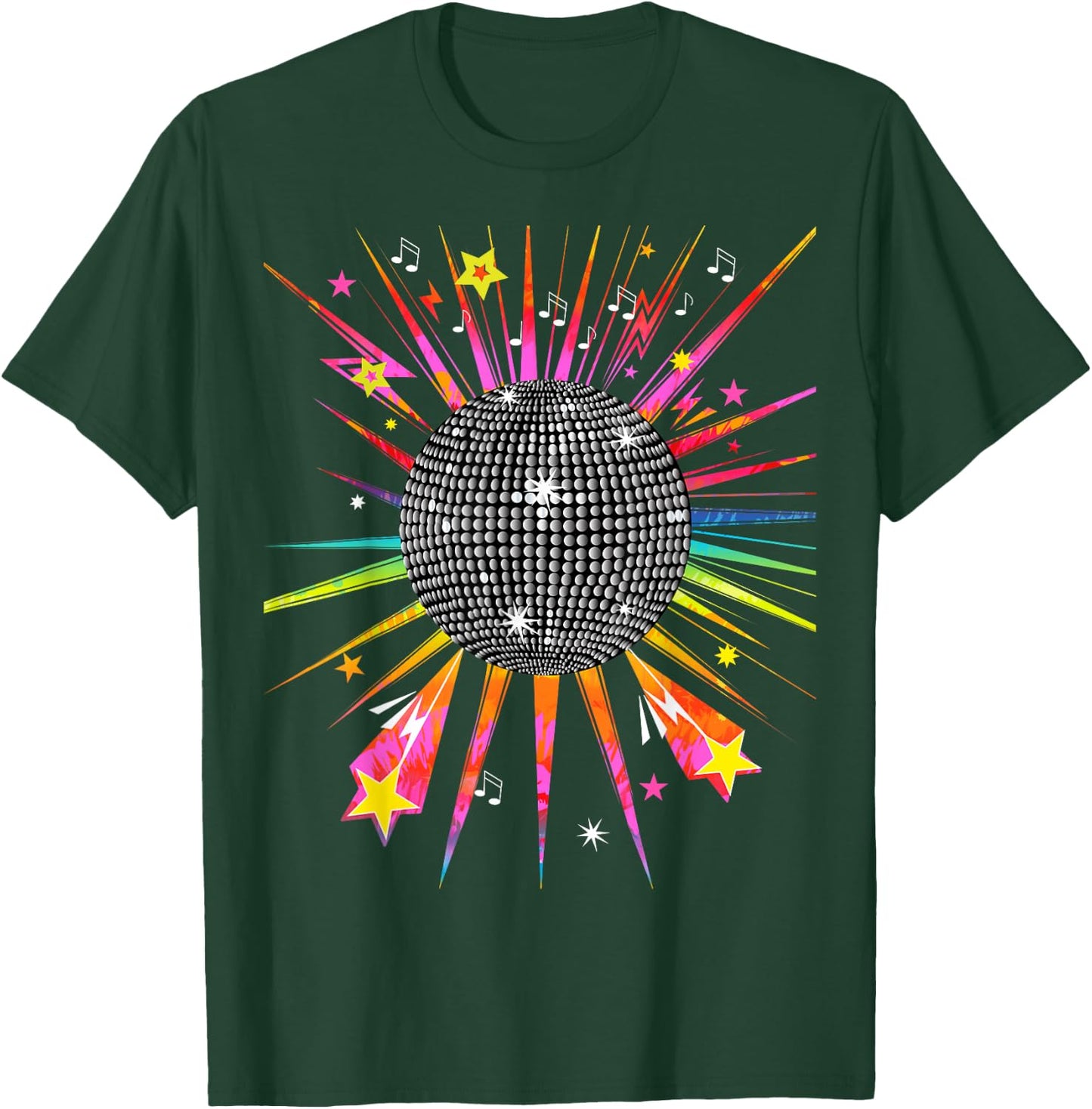 Little Hell's Kitchen Studio Disco Ball 1970's Tie Dye Vintage Retro Dance Party Costume , Black T-Shirt - T-Shirt | Forest