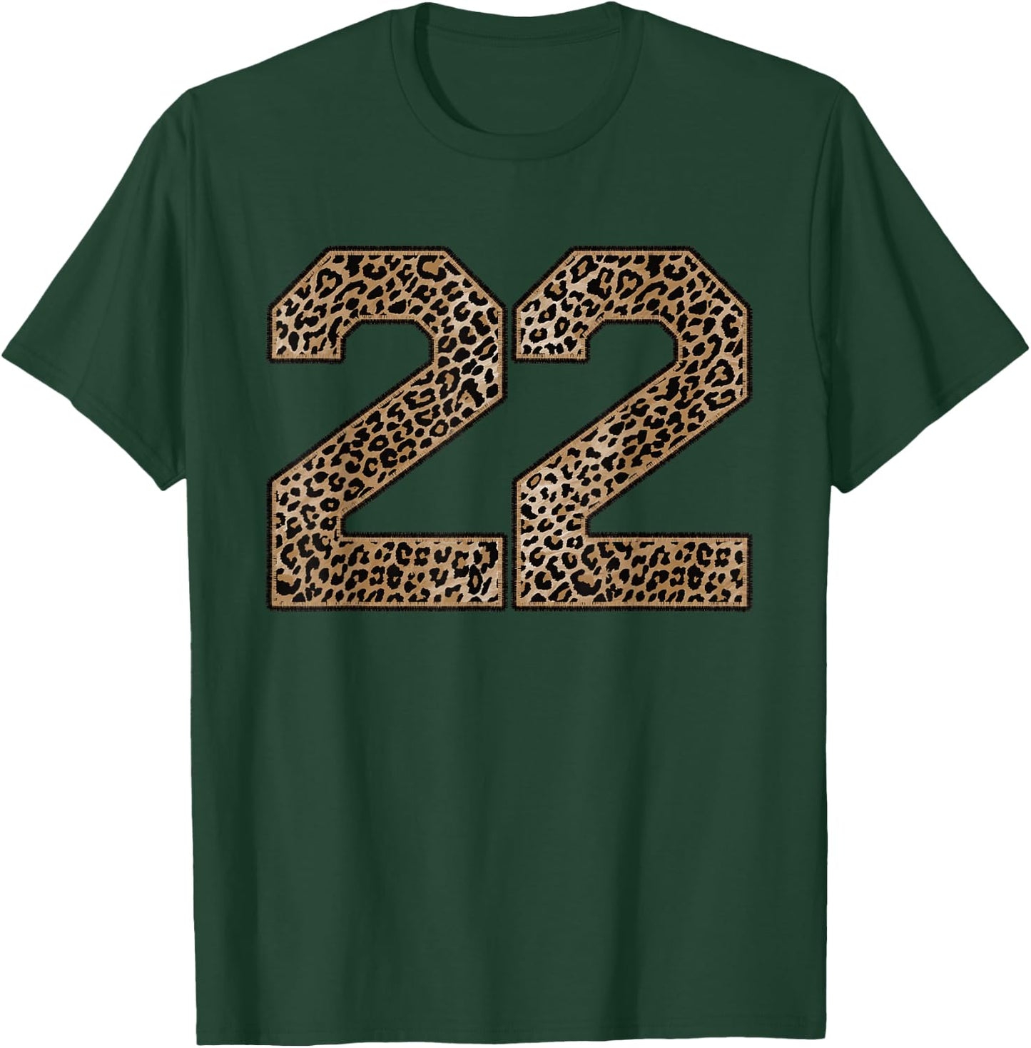 Leopard Number 22 Athlete Sports Jersey Supporter Fanwear T-Shirt - T-Shirt | Forest