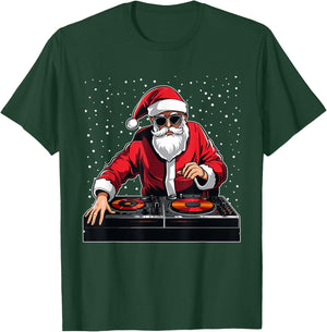 Dj Santa Singing Christmas Pajama Disc Jockey Music Lover T-Shirt - T-Shirt | Forest