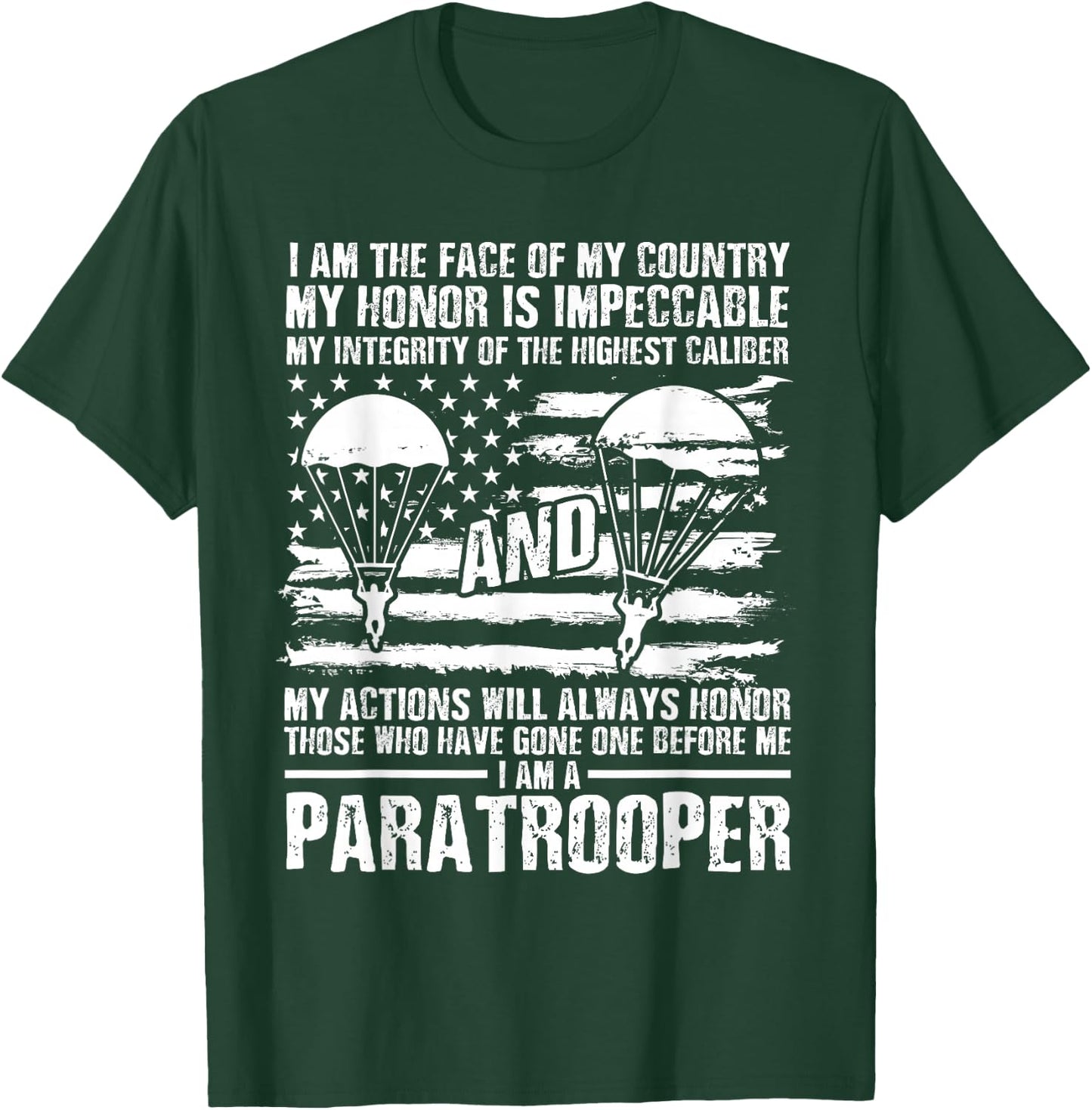 Paratrooper 82nd Airborne Division Veterans Day Soldier T-Shirt - T-Shirt | Forest