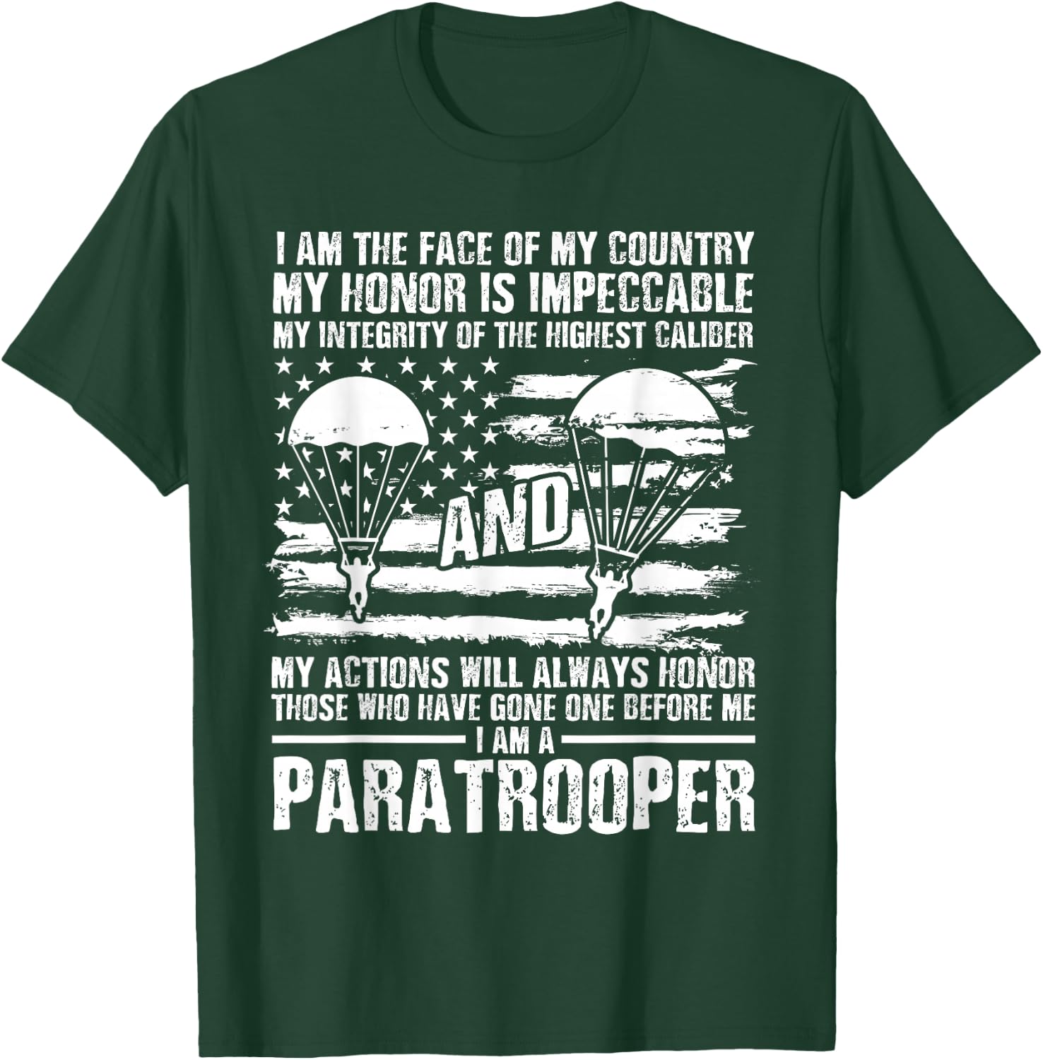 Paratrooper 82nd Airborne Division Veterans Day Soldier T-Shirt - T-Shirt | Forest