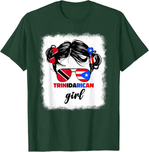 Trinidad And Puerto Rican Rico Flag Trinidadian Kids Girls T-Shirt - T-Shirt | Forest