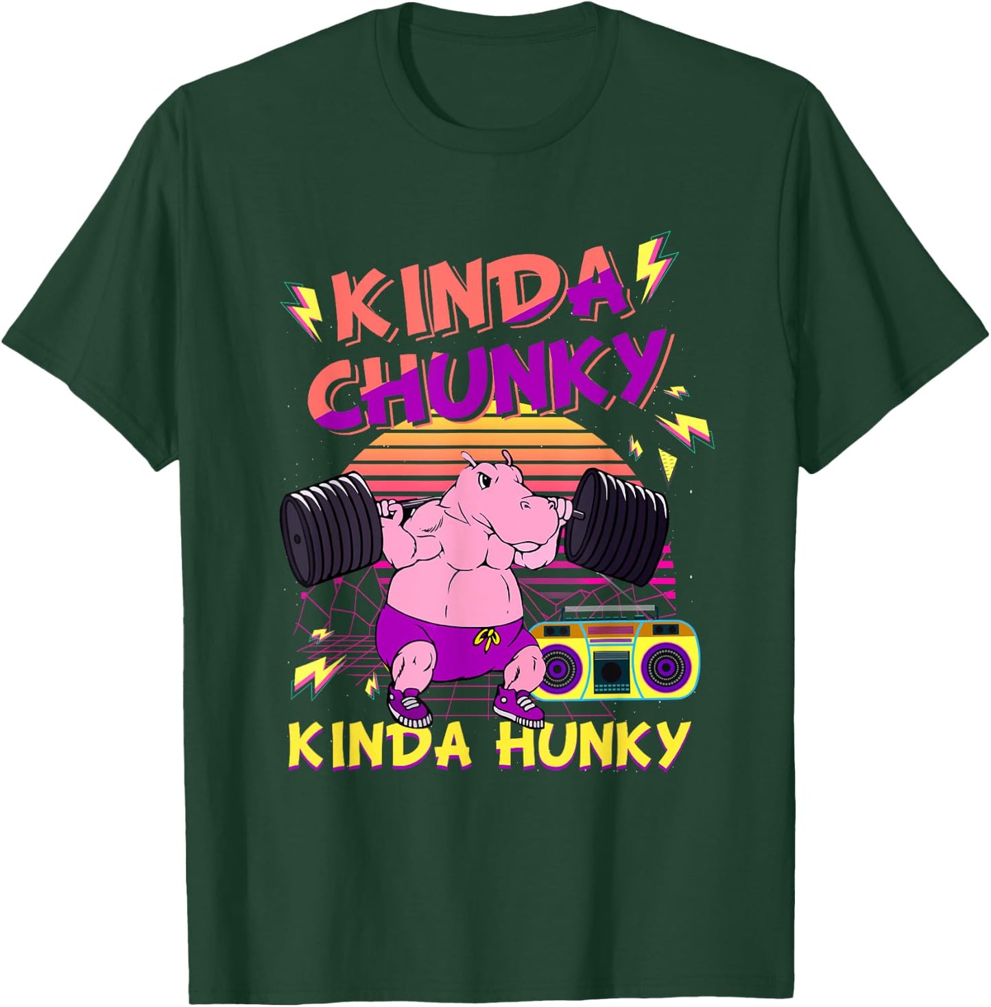Kinda Chunky & Kinda Hunky Bodybuilding Gym Fitness T-Shirt - T-Shirt | Forest