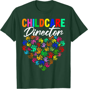Cute Childcare Director Heart T-Shirt - T-Shirt | Forest