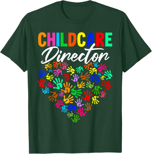Cute Childcare Director Heart T-Shirt - T-Shirt | Forest