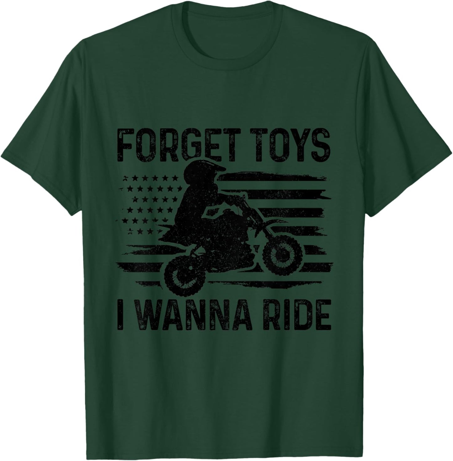 Kids Forget Toys I Wanna Ride Motocross Dirt Bike Boys MX Racing T-Shirt - T-Shirt | Forest