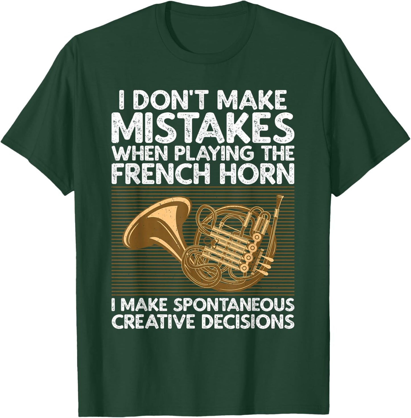 Funny French Horn Art Women Hornist Instrument Lover T-Shirt - T-Shirt | Forest