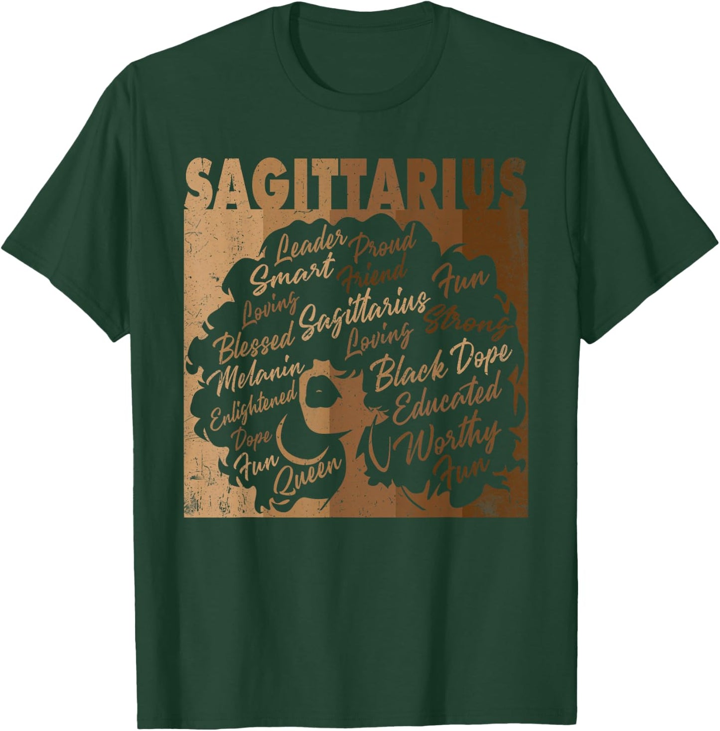 Sagittarius Girl African American Women Melanin Birthday T-Shirt - T-Shirt | Forest