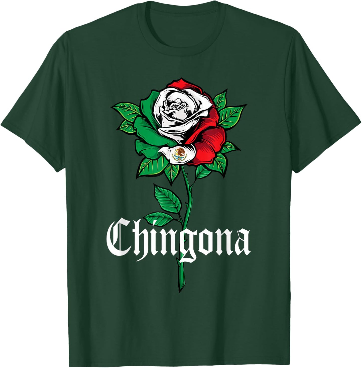 Chingona Shirt Women Girl Teen Mexico Mexican American Flag T-Shirt - T-Shirt | Forest
