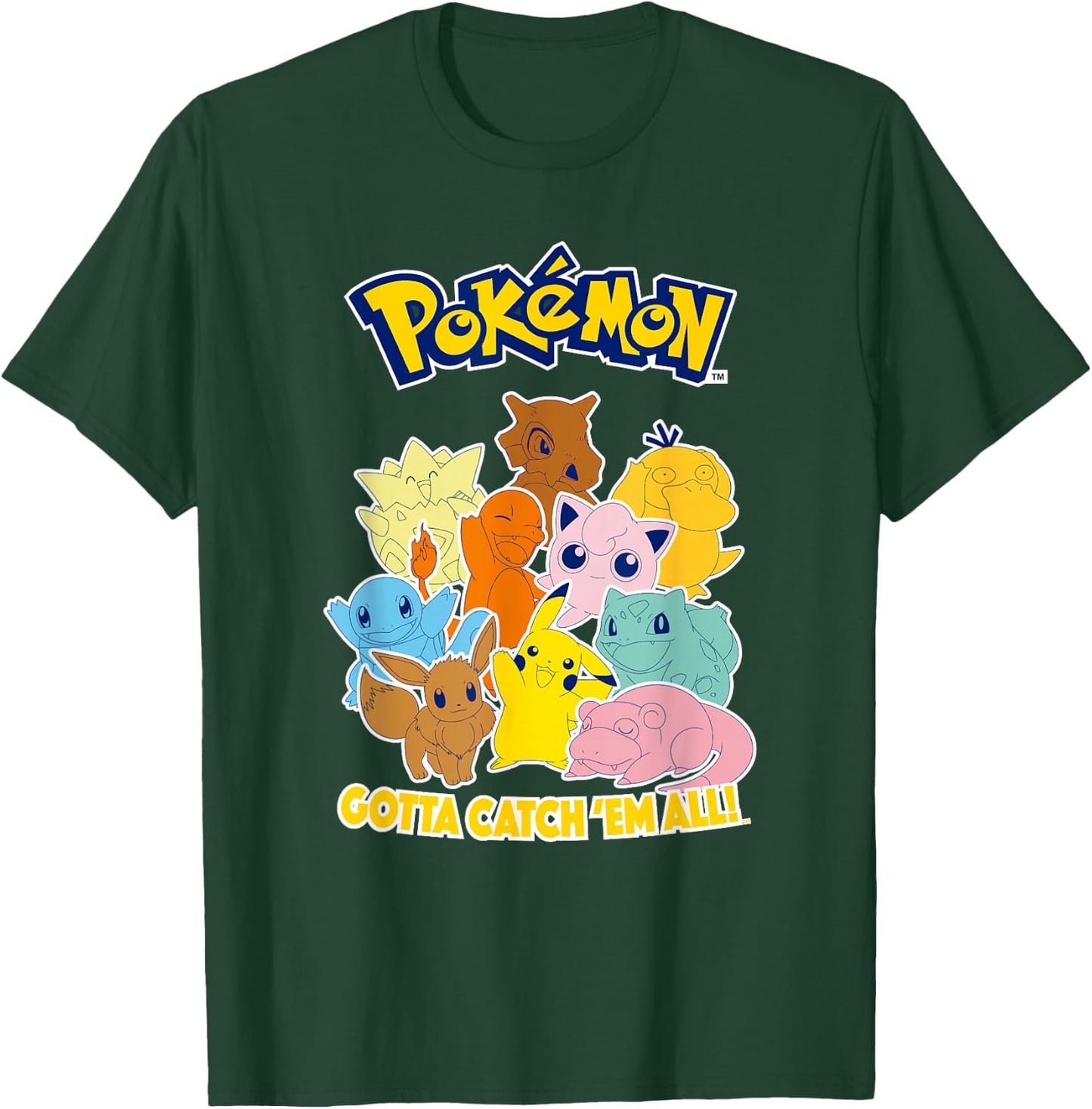 Pokémon Group Shot Gotta Catch 'Em All Cute Poster T-Shirt - T-Shirt | Forest