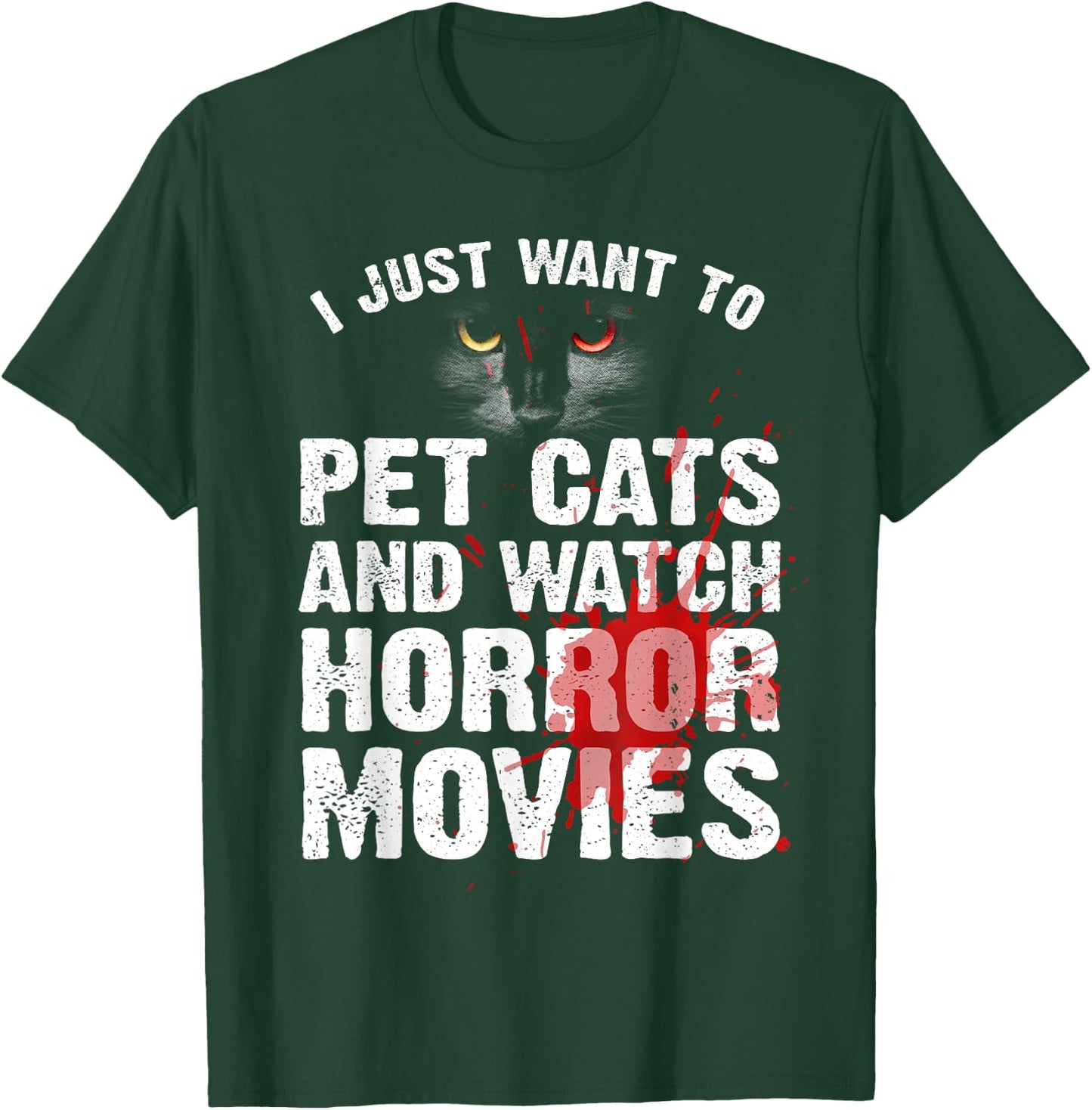 Funny Horror Movie Women Cat Lover Halloween Movie T-Shirt - T-Shirt | Forest