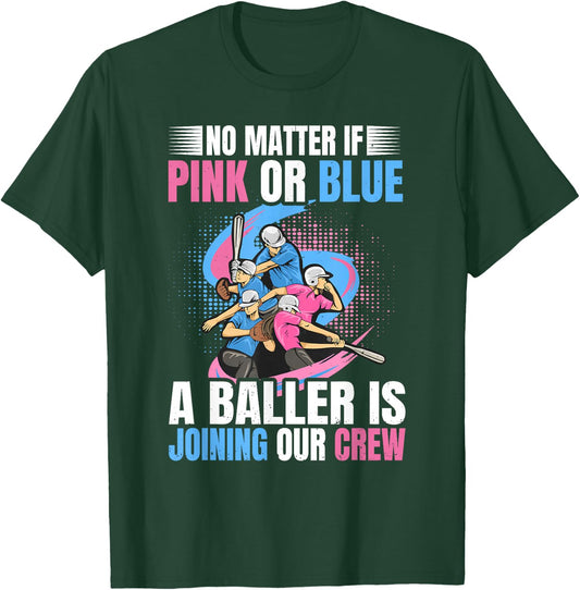 Gender Reveal Party Design for Baseball & Softball lovers T-Shirt - T-Shirt | Forest