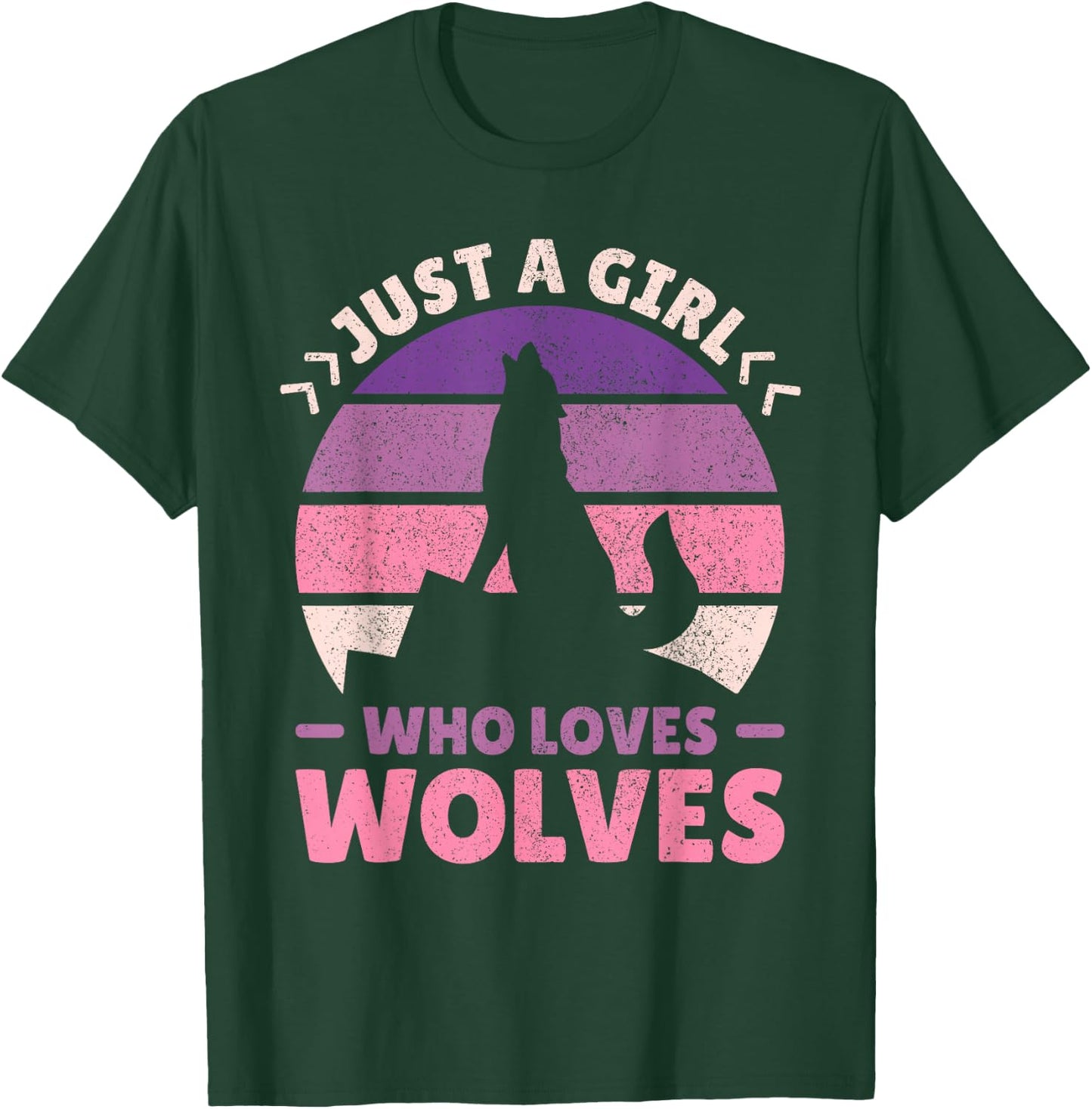 Just A Girl Who Loves Wolves Women Wolf Stuff Teen Girl Wolf T-Shirt - T-Shirt | Forest