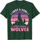 Just A Girl Who Loves Wolves Women Wolf Stuff Teen Girl Wolf T-Shirt - T-Shirt | Forest