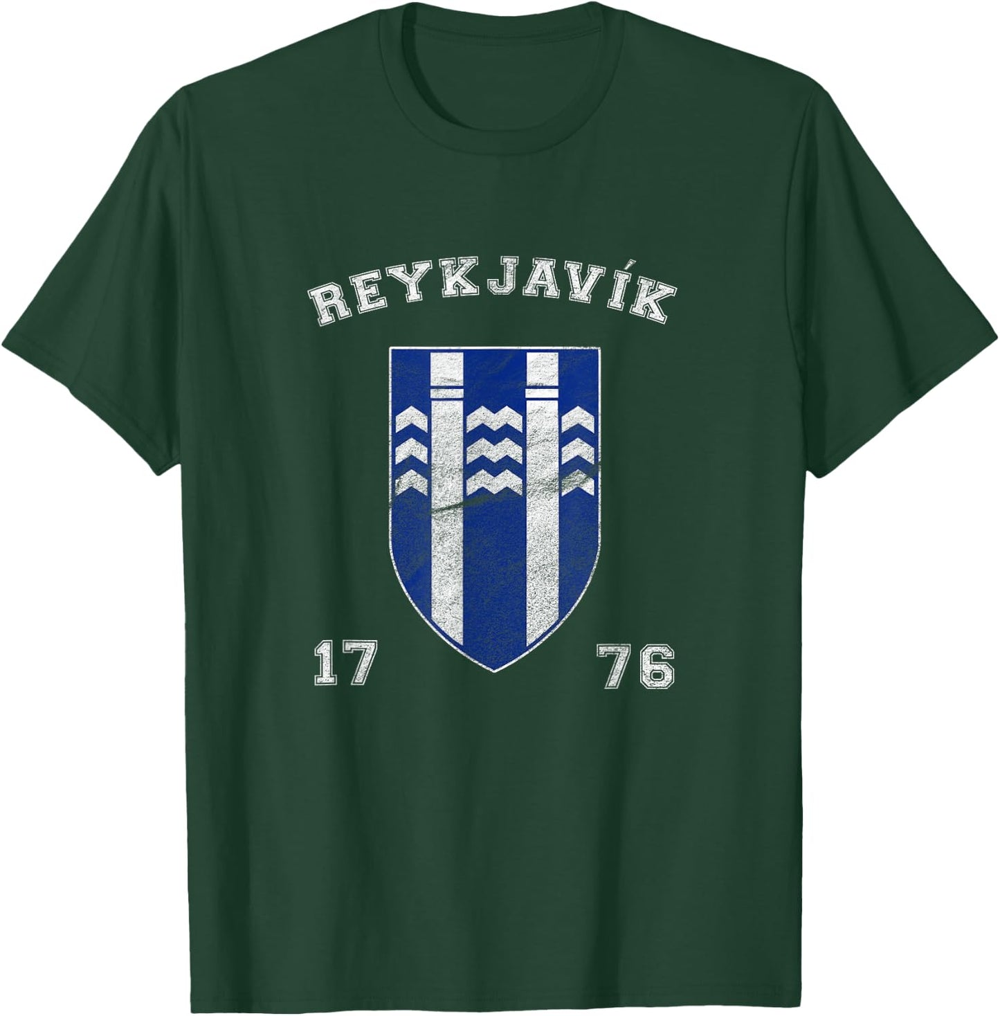 Vintage Varsity Shield Reykjavik Iceland T-Shirt - T-Shirt | Forest