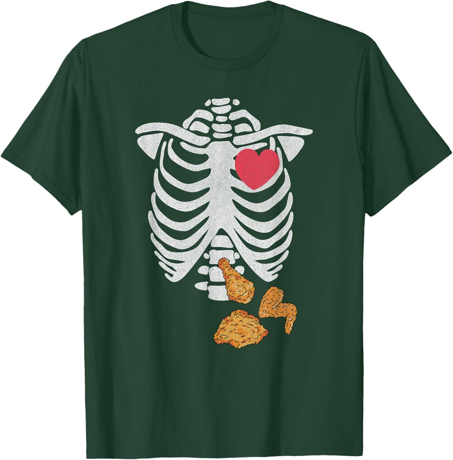 Fried Chicken Lover Halloween Skeleton Xray Costume T-Shirt - T-Shirt | Forest