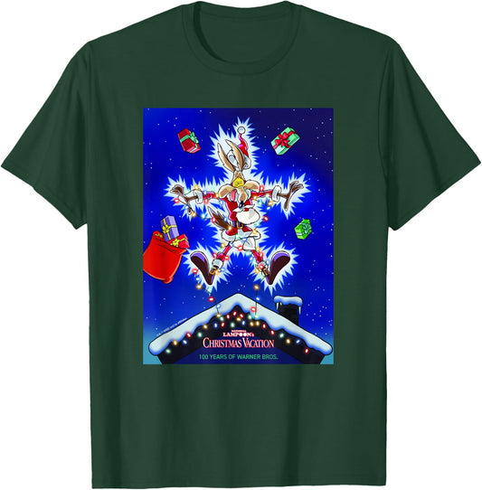 WB 100 Looney Tunes Christmas Vacation Wile E. Coyote Santa T-Shirt - T-Shirt | Forest